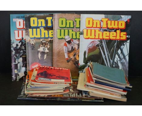 Box containing a group of motor cycle racing programmes and magazines, mostly 1960s/1970s, together with a few vintage motor 