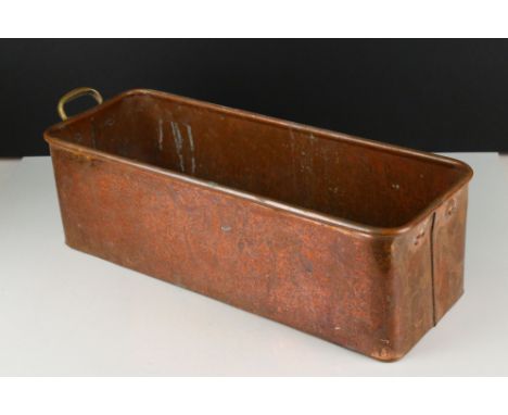 Large Copper Rectangular Planter, 42cms long 