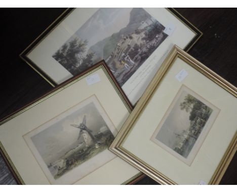 Two engravings, after Allom, Ferry House Regatta, Windermere, 12 x 18cm, and after, Bartlett, Lytham, 16 x 21cm, both framed 