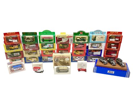 Thirty-three modern die-cast promotional and advertising models by Lledo etc including Vintage Rolls Royce Car Collection, Ro