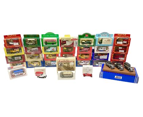 Thirty-three modern die-cast promotional and advertising models by Lledo etc including Vintage Rolls Royce Car Collection, Ro