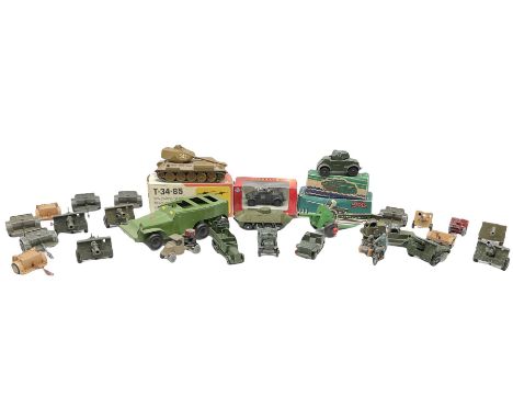 Various Makers - military vehicles comprising Schuco Kubelwagen and two Russian tanks, all boxed; and quantity of unboxed and