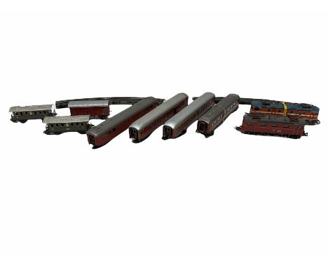 Various continental makers 'H0/00' gauge - Lima twin-pantograph locomotive No.1035; West German twin-pantograph locomotive No