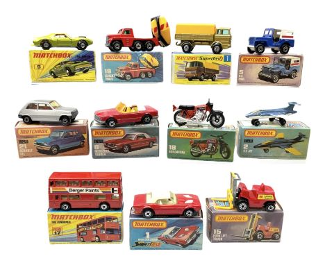 Matchbox/Superfast - eleven '1-75' series models comprising 1e Mercedes Truck, 1g Dodge Challenger, 2g S-2 Jet, 5g US Mail Tr