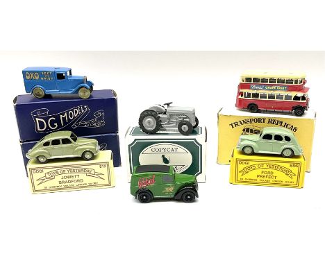 Various makers - ODGI No.812 Jowett Bradford; ODGI No.856 Ford Prefect; Copycat Models No.14 Ferguson Tractor; Transport Repl
