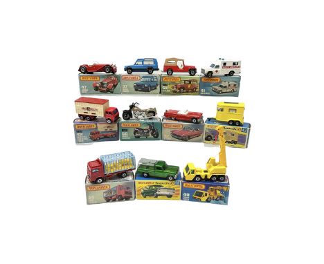 Matchbox/Superfast - eleven '1-75' series models comprising 35e Zoo Truck, 37f Matra Rancho, 41e Ambulance, 42e Mercedes Cont