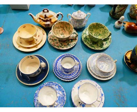 Twenty two items of ceramic table ware including 3 x trios, Clarice Cliff etc