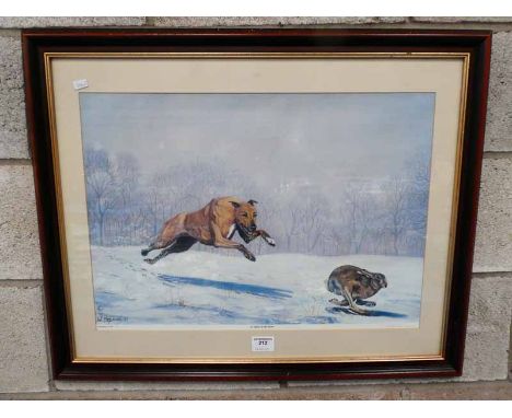 After William 'billy' Hobson, A Chase in the Snow, limited edition print