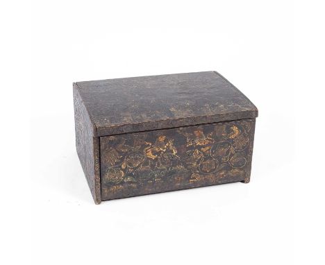 A rare Spanish Colonial travelling writing desk, Colombia, late 17th Century, in Barniz de Pasto lacquer on wood with silver 