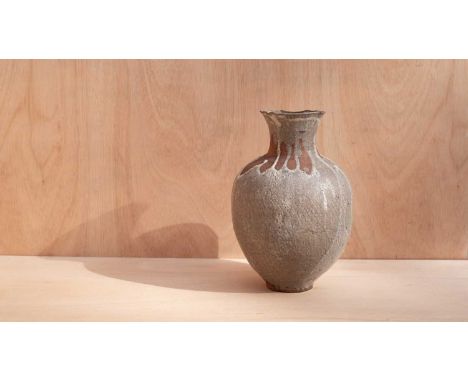 ARR Ewen Henderson (1934-2000) an amphora shaped vessel decorated poured cream glaze, circa 1972/73, 30cm highBought from a s