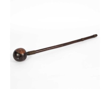 A Zulu knobkerrie, with wrapped wire to handle, 73cm long 