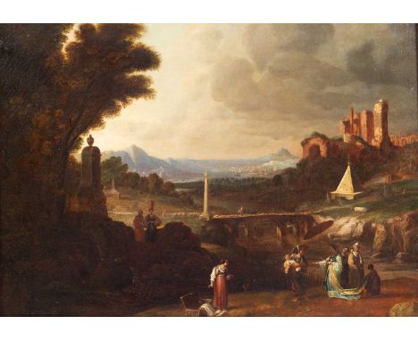 After Bartholomeus Breenbergh (1598-1657)The Finding of the Infant Moses by the Pharaoh's Daughterinscribed lower rightoil on