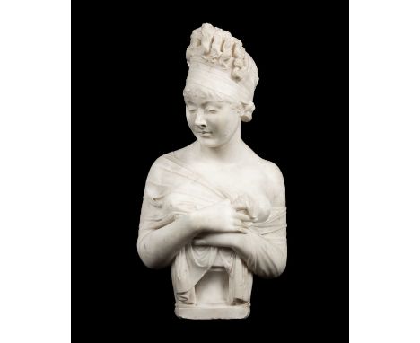 After Joseph Chinard (1756-1813)A bust of Mme. Juliette Récamiermarble63cm high 