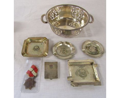 Items to related to R N BRYANT, late Mi Ho Lung Rifles (MHLR) and Shanghai Volunteer corps (SVC) - silver plated bowl present