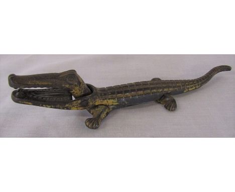 Victorian cast iron patent novelty nutcracker in the form of a crocodile, rd no 699158 c.1890 L 22.5 cm