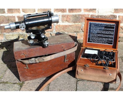 A cased Covermeter Mark VI &amp; a surveyors level by E R Watts &amp; Son