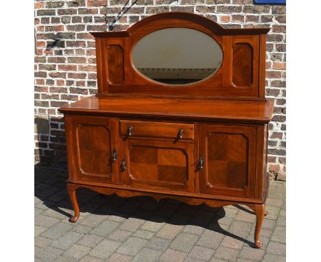 Early 20th century mirror back sideboard on cabriole legs W 154 D 55 Ht 167cm