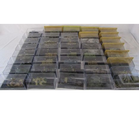 Approximately 40 cased die cast model tanks (2 boxes)