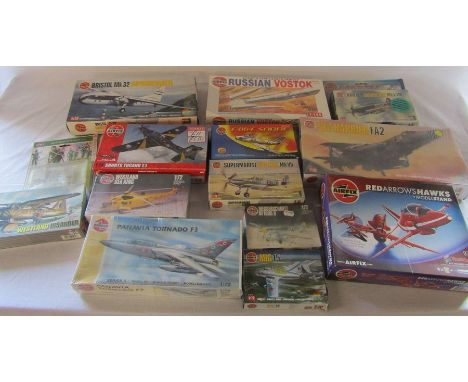 Quantity of Airfix model kits inc Red Arrows, Russian Vostok and Sea Harrier