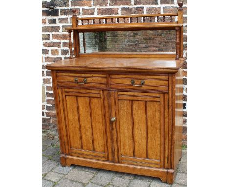 Late Victorian oak mirror back chiffonier with integral wine cooler tray