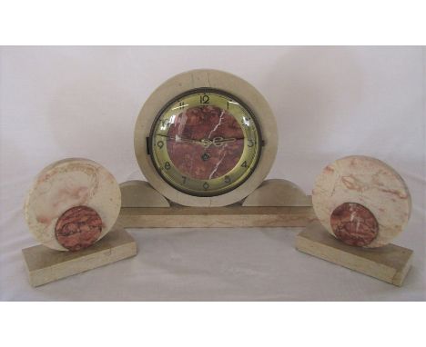 Art Deco style clock garniture