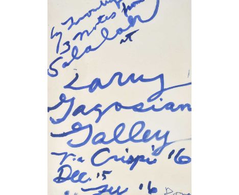 Cy Twombly (American 1928-2011), 'Three Notes from Salalah Poster', 2008, offset lithograph in colours on wove paper, from an