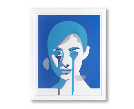 Pure Evil (British 1968-), 'Double Exposure (pink/blue)', 2013, unique hand-finished screenprint in colours on 300gsm Fedrigo