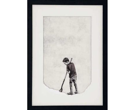 Andrew Scott (British), 'Dig', 2024, giclée on 315gsm Etching Cotton Rag paper, framed by the artist in a black frame and han