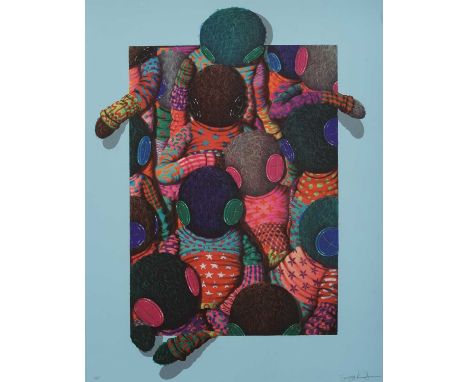 Suanjaya Kencut (Indonesian 1994-), 'All In Home', 2022, screenprint in colours on wove paper, signed and inscribed AP aside 