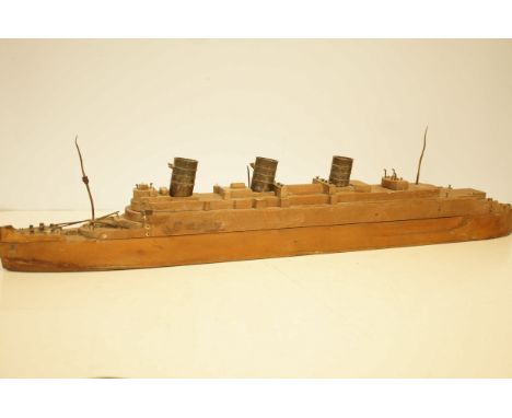 Hand made model of a ship Length 78 cm 