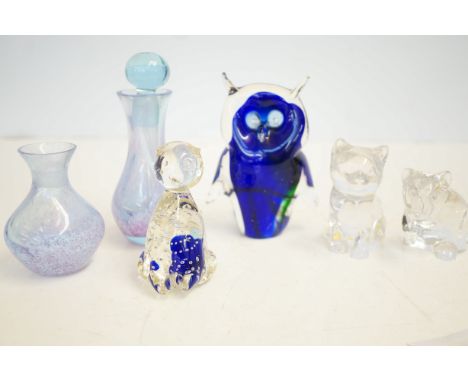 Collection of Caithness & art glass animal figures 
