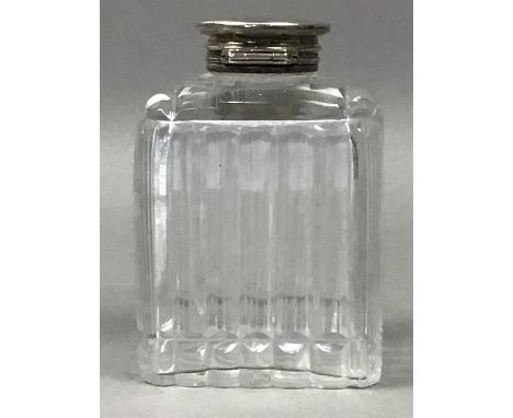 SILVER LIDDED TOILET JAR,along with a silver mounted inkwell, enamelled cups, novelty salt and pepper modelled as birds, an A
