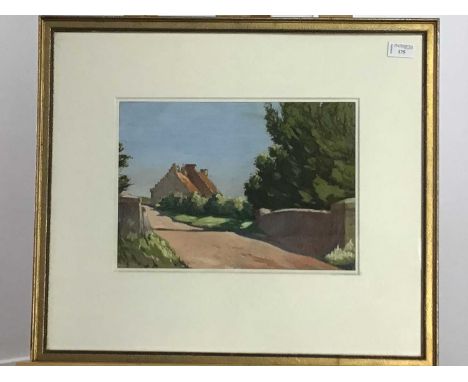 JAMES R GILFILLAN (SCOTTISH 20TH CENTURY),FIFE COTTAGE,pastel on paper, signed, titled verso,image size 24cm x 34cm, overall 