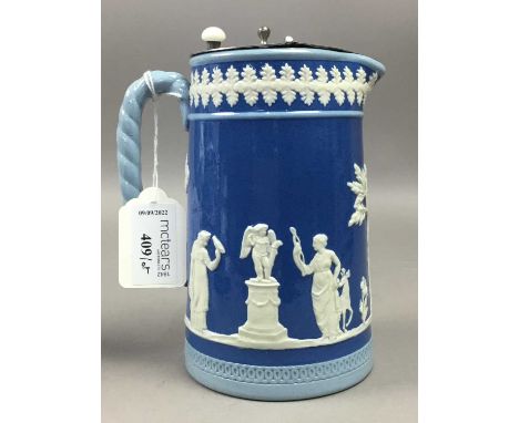 LOT OF BLUE AND WHITE CERAMICS,including an Adams milk jug and teapot