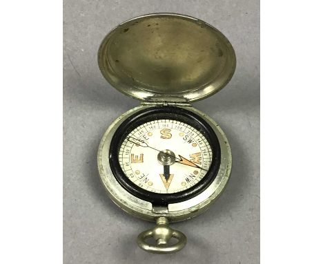 ALLISON &amp; CO OF GLASGOW POCKET BAROMETER / COMPASS, along with another compass (2)
