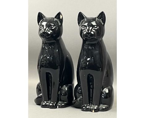 PAIR OF CERAMIC BLACK CAT FIGURES,39cm high, along with other ceramics, including collectors plates and a large pig money ban