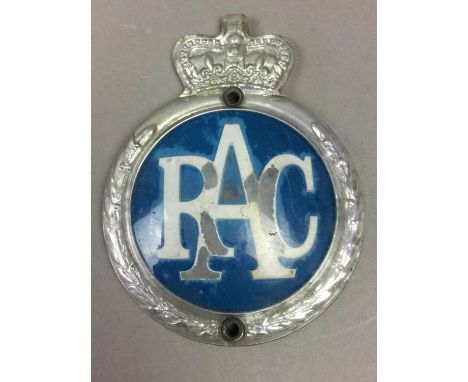 THREE CAR BADGES,including two RAC one AA, a group of military buttons, whistle and a Ronsons lighter 