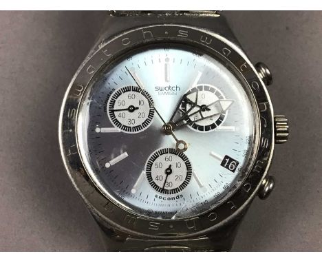 GENT'S SWATCH IRONY STAINLESS STEEL WRIST WATCH,along with a Accurist chronograph WR50M wrist watch (2)