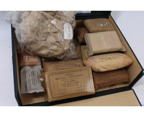 Quantity of First and Second World War British Military and other field dressings in packets