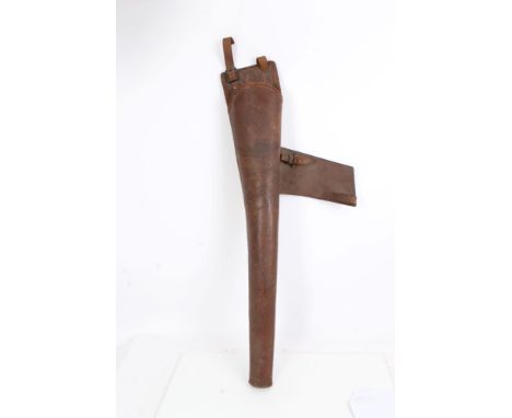 Scarce Boer / First World War Westley Richards leather cavalry carbine saddle holster - marked on rear 'Westley Richards Gunm