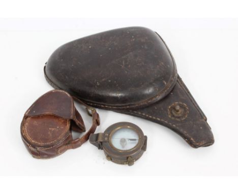 First World War Verniers Patent compass dated 1908, together with a First World War German holster