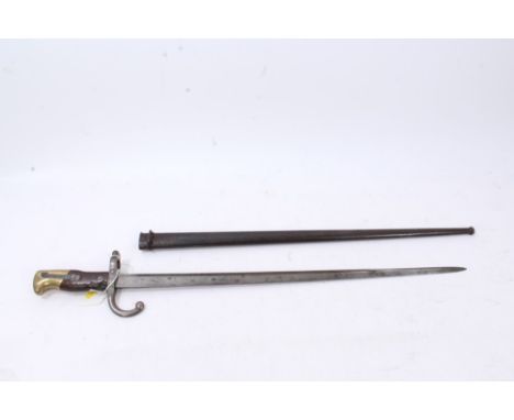 French 1874 pattern Gras bayonet with steel scabbard