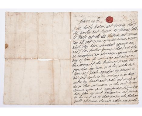 James II, King of England - autograph letter signed at head and foot James R or JR, St-Germain-en-Laye May 14 1693, bifolium,