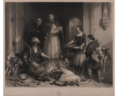 Samuel Cousins RA (1801-1887) after Sir Edwin Henry Landseer - Bolton Abbey in the Olden Time, mixed method engraving [c1837]