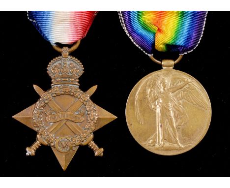 World War One pair,&nbsp;1914-15 Star and Victory Medal, 20998 Pte W H Carty, Notts &amp; Derby R 