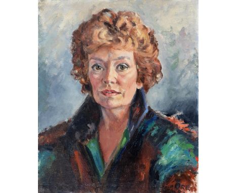 James Robert Wallace Orr (1907-1992) - Portrait of a Woman, head and shoulders, signed, oil on canvas, 60 x 50cm Condition Re