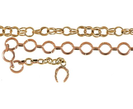 A gold bracelet and a 9ct gold bracelet, both approximately 20cm, 12.5g Condition ReportLight wear