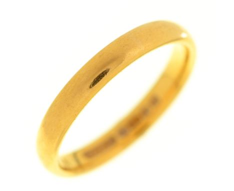 A 22ct gold wedding ring, Birmingham 1957, 3.8g, size L Condition ReportLight wear