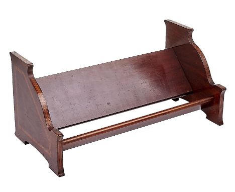 An Edwardian mahogany book trough, crossbanded in satinwood and line inlaid, 35.5cm l Condition ReportGood condition