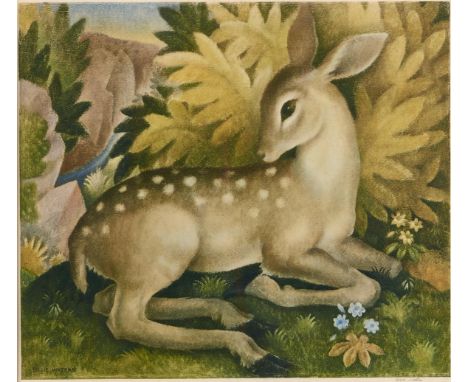 Billie Waters (1896-1979) - The Little Fawn, reproduction, printed in colour, signed by the artist in pencil, FATG blindstamp